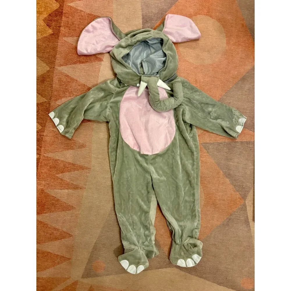 Fun World FUZZY ELEPHANT Kids Halloween Costume Size 3T-4T Dress Up EUC